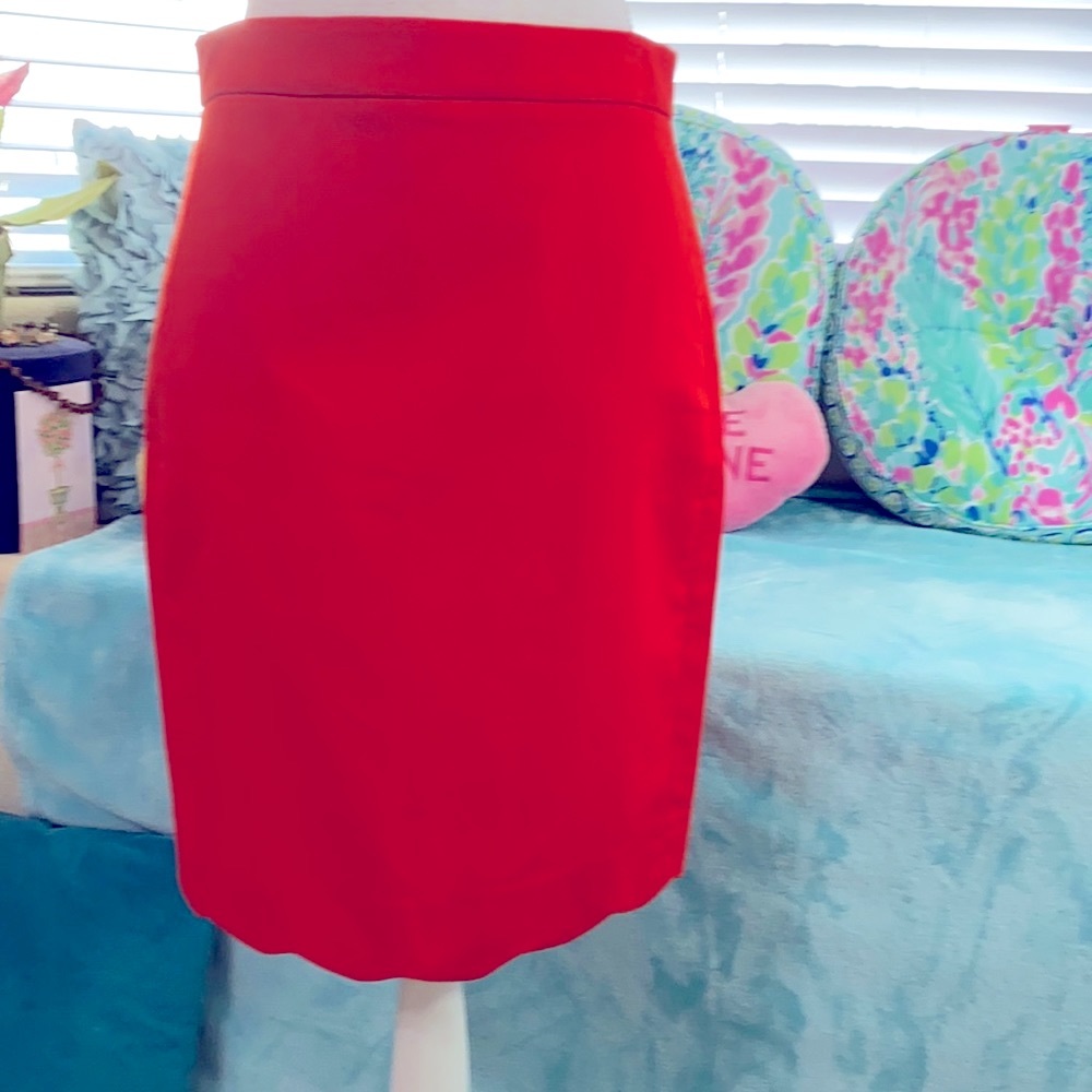 NEW with tags J. Crew orange scalloped hem skirt